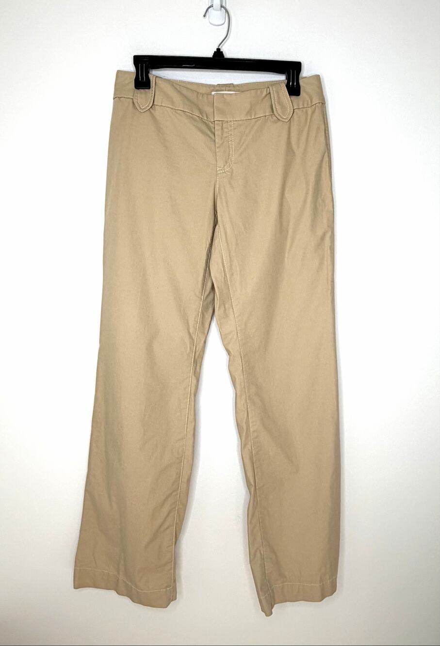 Banana Republic Low Rise Bootcut Chino Pants Women's Sz 4 Khaki Stretch Classic